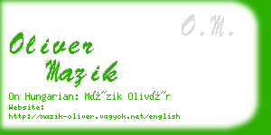 oliver mazik business card